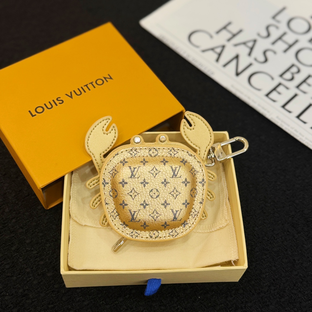 LV Gold Crab Bag Charm 